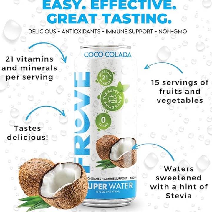 FrUve - Wholesale Flavored/Infused Water (Non-Carbonated) - FrUve Super Water Coco Colada (16 oz)1