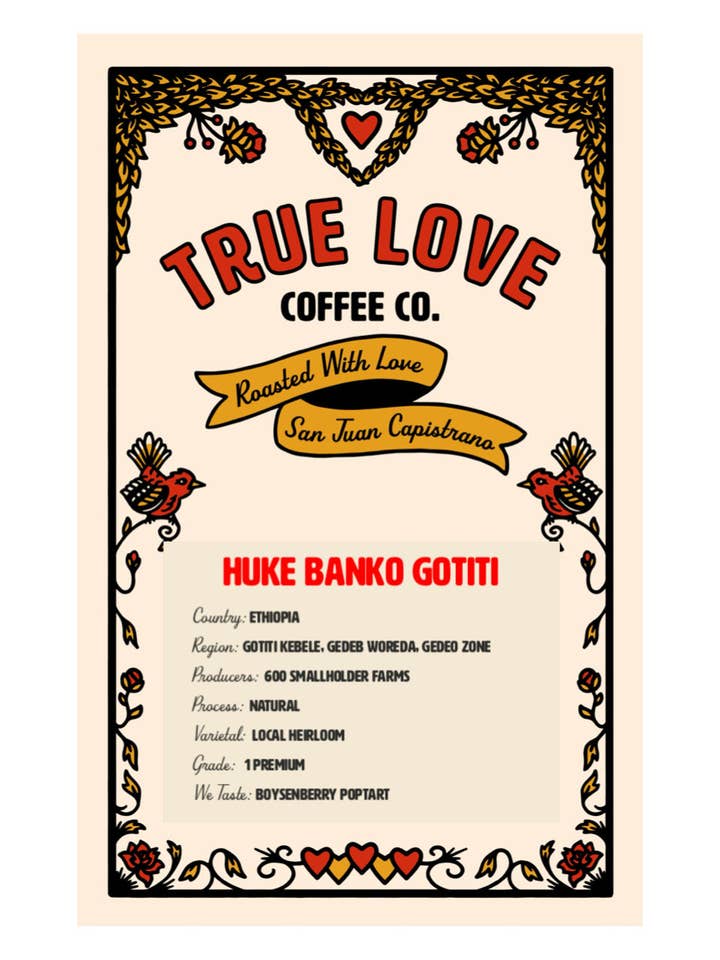 Ethiopia Huke Banko Gotiti for wholesale by True Love Coffee Co.
