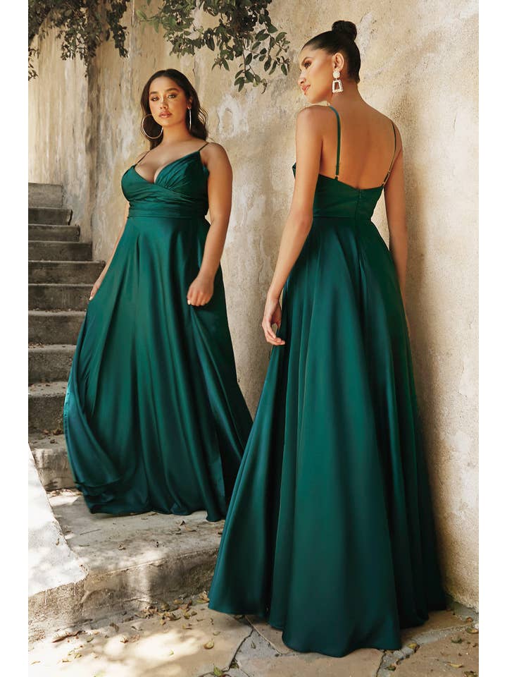 Ladivine by Cinderella Divine - Wholesale Gown - Women's - Sweetheart Neckline Soft Satin A-Line Curvy Fit1