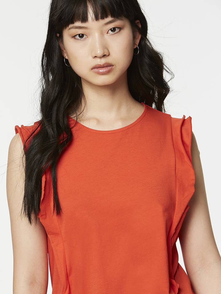 Rosa Blouse in Glossy Orange for wholesale by Veneka