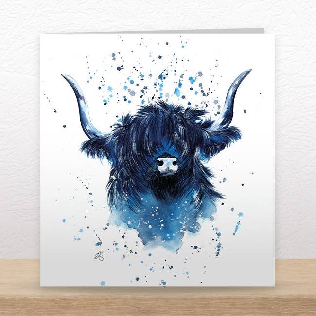 Billy Blue Watercolour Christmas Card By Elizabeth Grant for wholesale by Quitting Hollywood