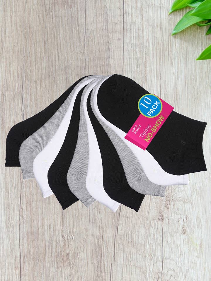 Lot de 10 paires de chaussettes Tipi Toe Cool Comfort No Show pour fille pour la vente par Isadora, Tipi toe, & James Fiallo