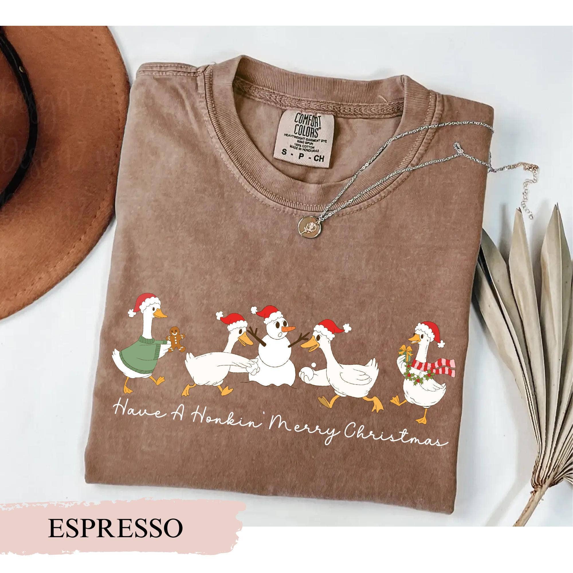 Glaime - Wholesale T-Shirt (Graphic) - Women's - Goose Christmas Shirt, Cute Holiday Duck Sweater2
