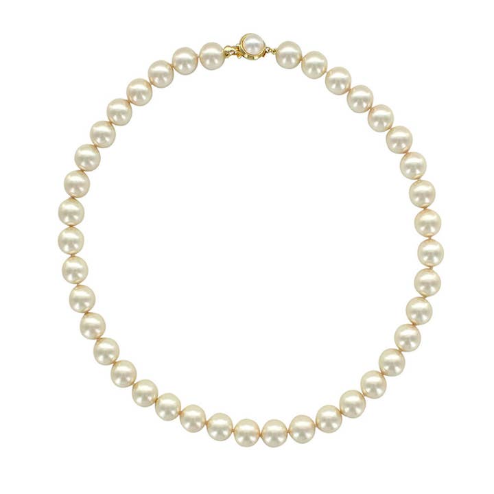 Collier Perles de Majorque blanches - Pierres boules 8mm pour la vente par France Mineraux