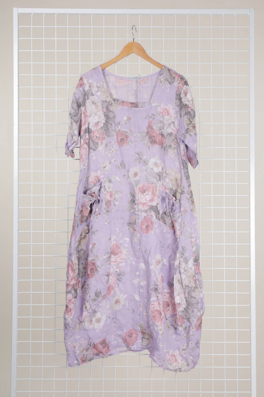 la maison des fibres naturelles – Großhandel Kleid – Damen – Leinenkleid mit floralem Muster, 100 % Leinen, Modell 6796721