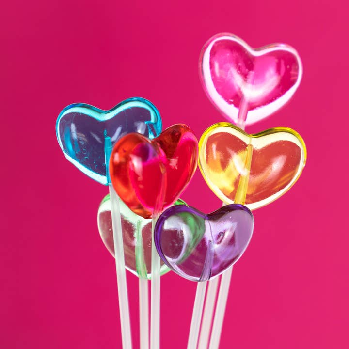 Sparko Sweets - Wholesale Lollipop - Twinkle Pops Hearts Long-Stem Lollipops