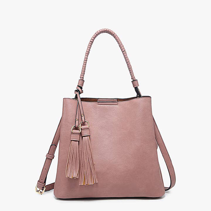 Jen & Co. - Wholesale Shoulder Bag - Women's - M1895 Olivia Animal Print Contrast Hobo