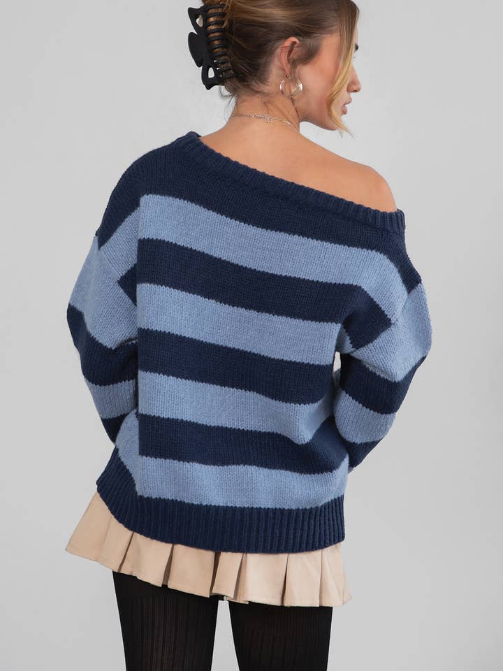 TICTOC – Großhandel Strickpullover – Damen – MADDEE Schulterfreier Rugby-Strickpullover mit Oversize-Passform7