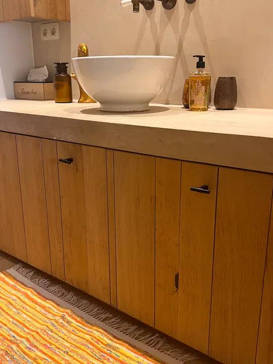 Nieuwe Handgeweven Sari Badmat -(Geel & Oranje) voor wholesale door Crafts by Solid