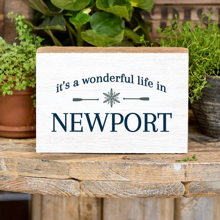 Bloque de madera decorativo personalizado costero es una vida maravillosa para venta al por mayor de Rustic Marlin