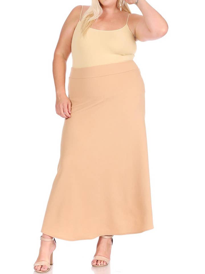 MOA COLLECTION – Saia - Mulher por atacado – Saia Longa Plus Size Flare Linha A para Mulher8