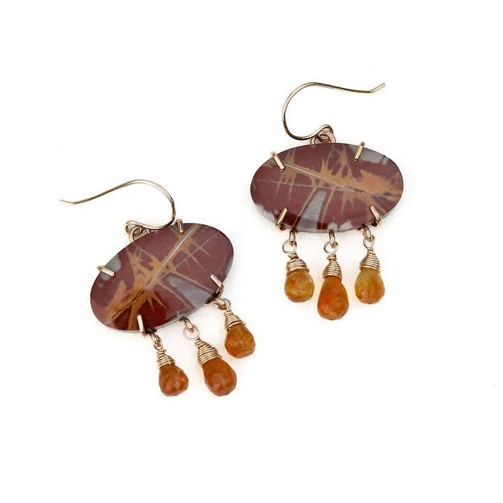 Noreena Jasper Maraca Oorbellen voor wholesale door Alana Douvros Jewellery