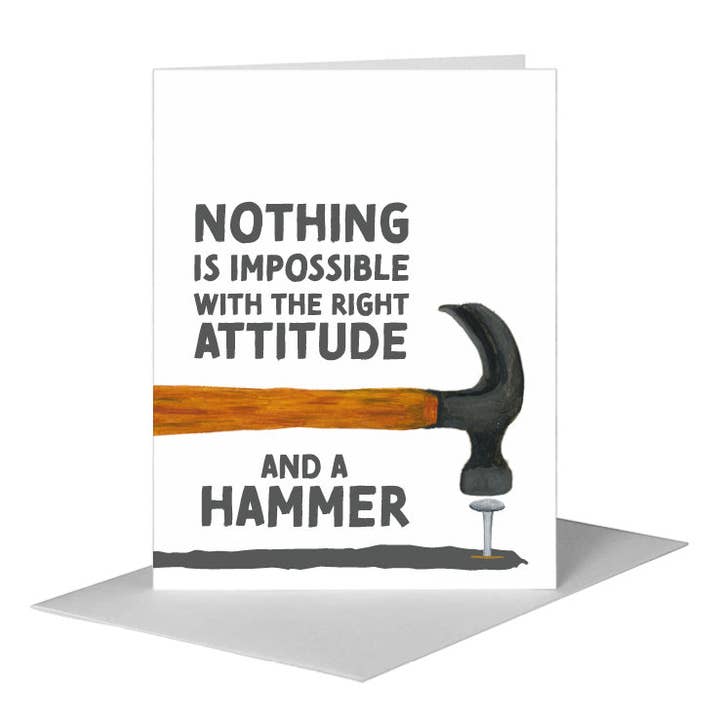 Printed Canvas - Wholesale Everyday Greeting Card - Hammer, Greeting Card (#8594C)