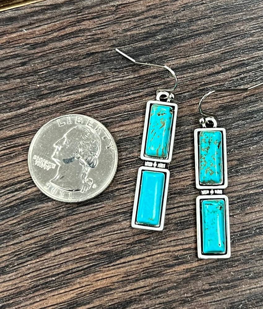 ISAC Trading Inc – Großhandel Ohrhänger – 723322, Bar Türkis Ohrringe1
