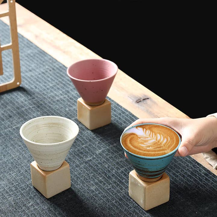 VIGOR - Wholesale Coffee Mug - Pottery Espresso Cup, Creative Ceramic Tea Cup With Base, Vi