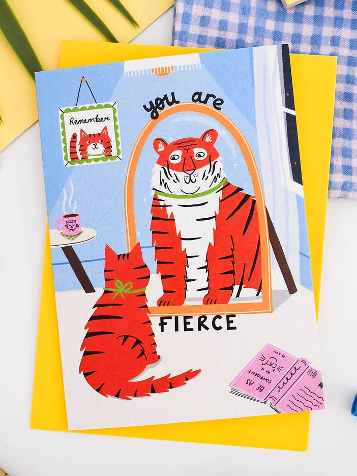 You Are Fierce- Celebration Greeting Card for wholesale by Nat Ellis Illustration