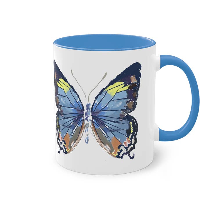 Blue Cava - Wholesale Coffee Mug - Butterfly Two Tone Mug, 11 oz. & 15 oz. Â (Multiple Colors)