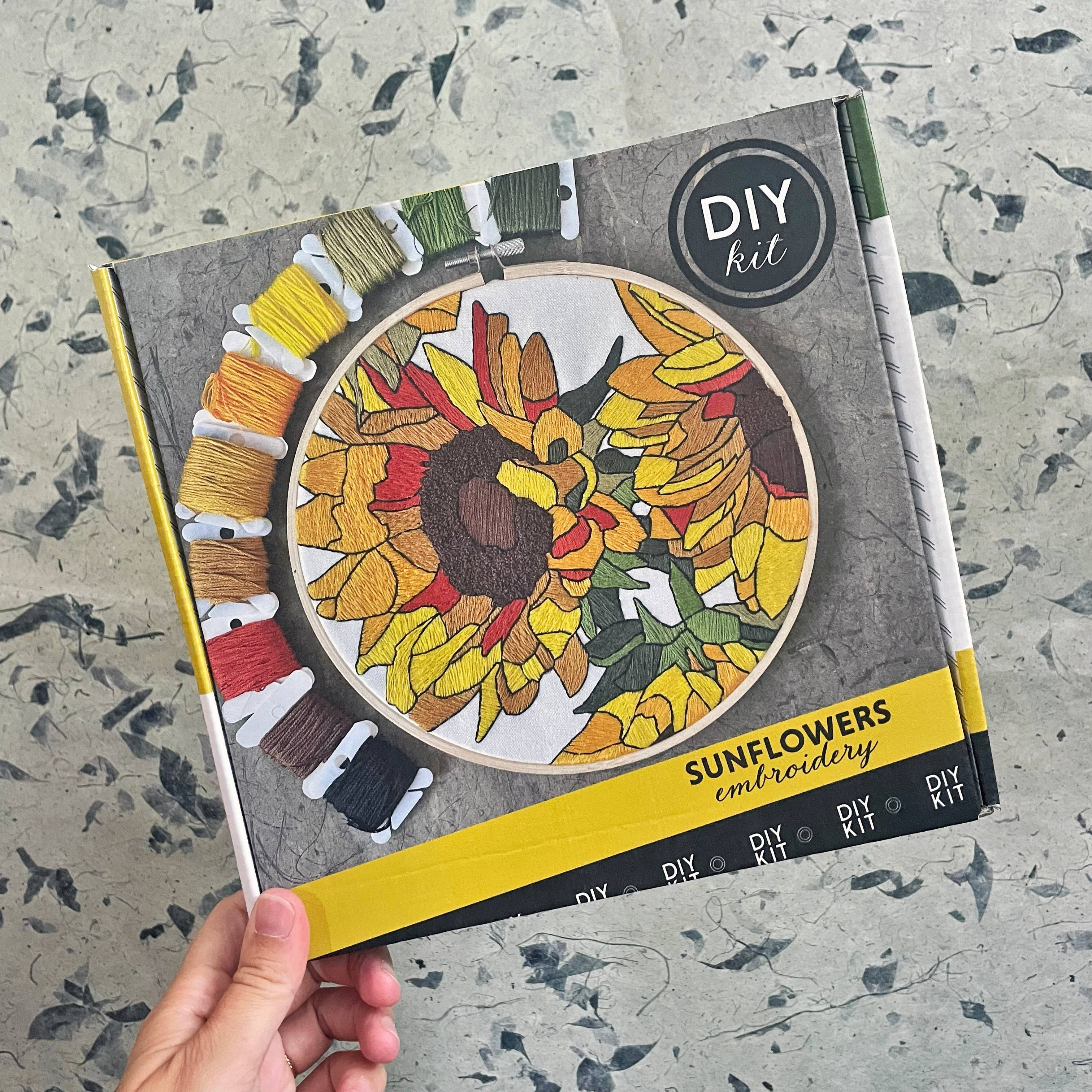 Kate Wyatt Fine Art – wholesale DIY craft kit – DIY Embroidery Kit - Sunflowers (8")4