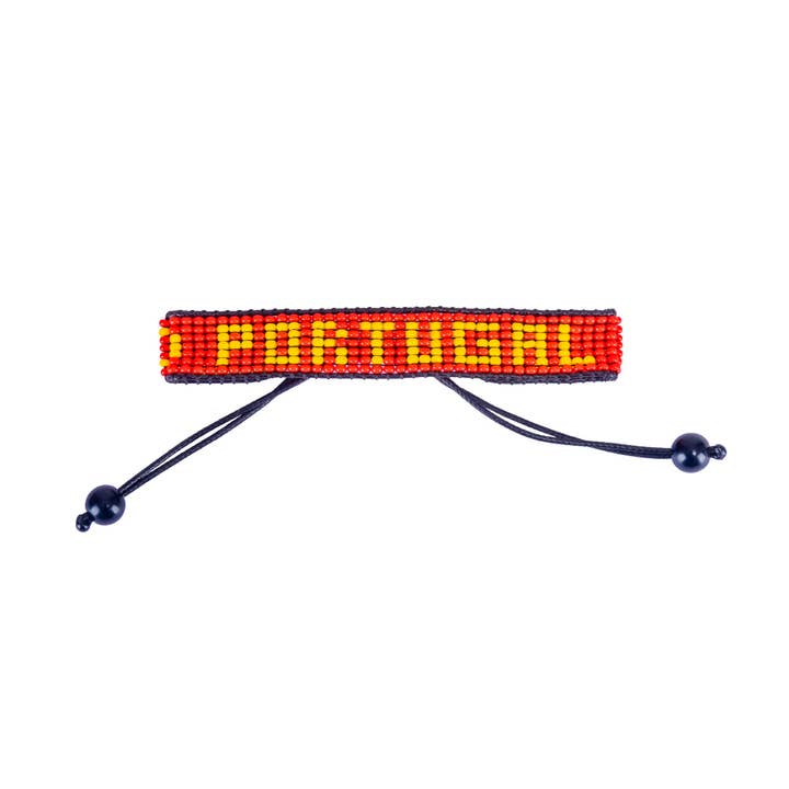 Braccialetto con Perline Bandiera del Portogallo, Braccialetto Boho Regolabile Fatto a Mano, Accessorio per Tifosi della Coppa del Mondo 2026, Supporta la Squadra del Portogallo, Regalo per Uomini e Donne per la vendita all'ingrosso da parte di Fahari Luxury