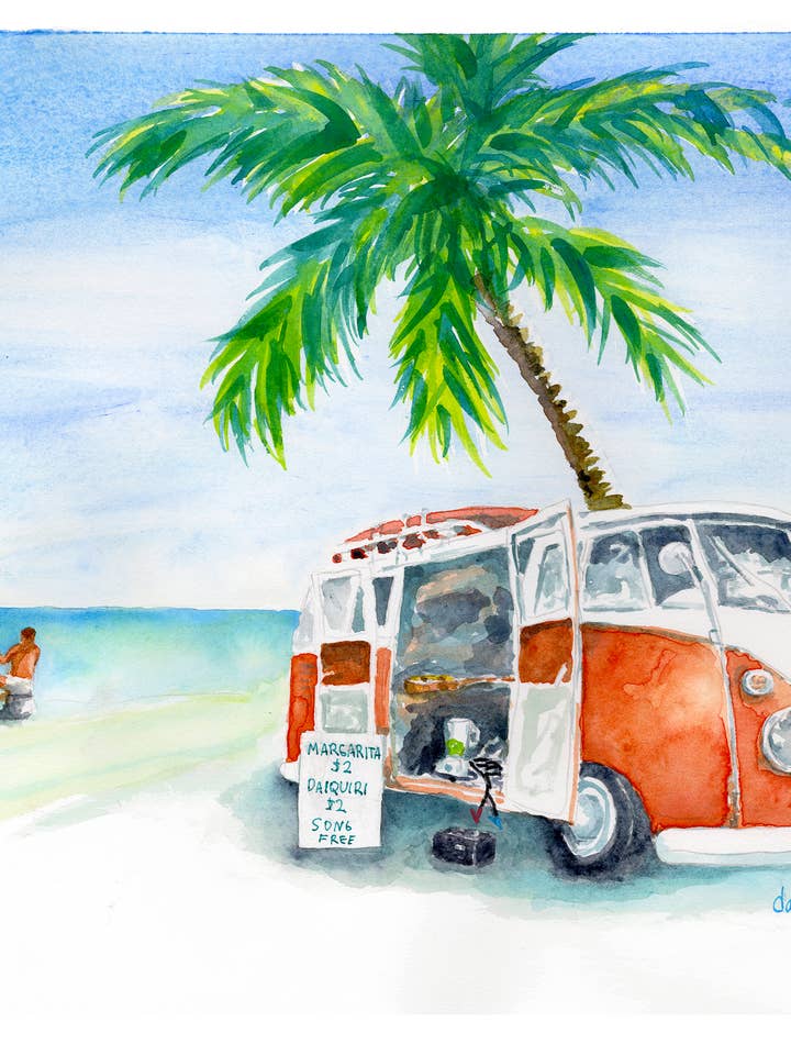 12 Volt Man (Beach art print) for wholesale by davidkjonesart