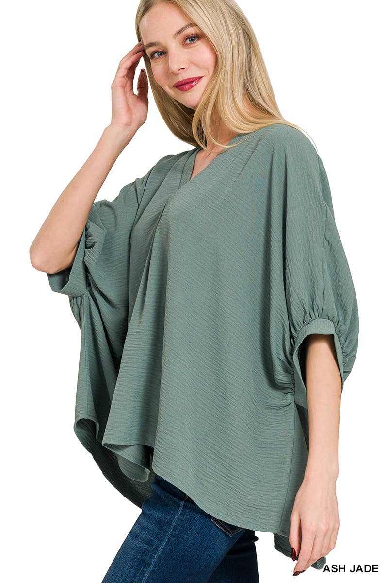 Vanilla Monkey – Engroshandel Bluse - Dame – Vævet Airflow V-hals Puffetrøje med halve ærmer20