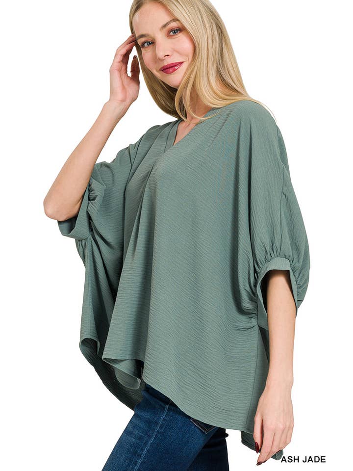 Vanilla Monkey – Engroshandel Bluse - Dame – Vævet Airflow V-hals Puffetrøje med halve ærmer20