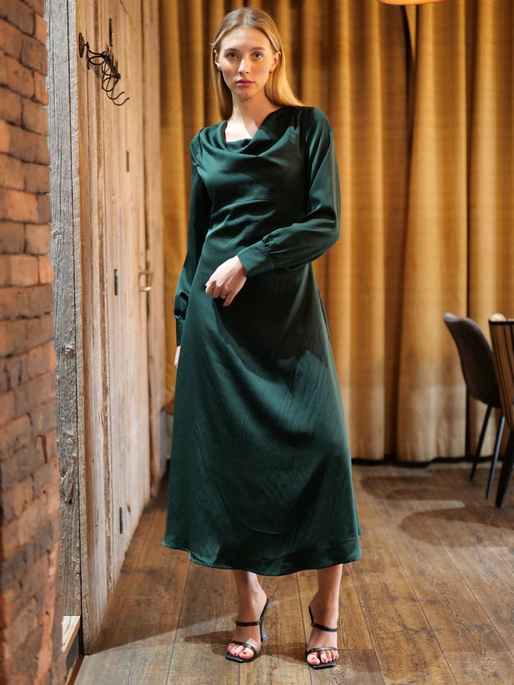 GIGI satin long dress for wholesale by Zibi London