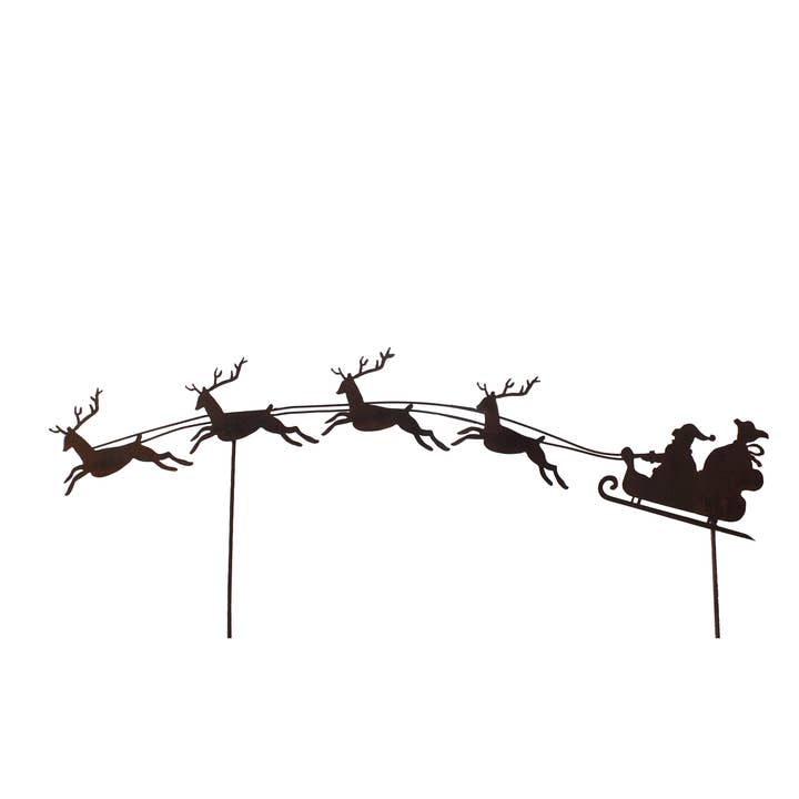 Estaca de Navidad para jardín con Papá Noel y trineo para venta al por mayor de Overwrought