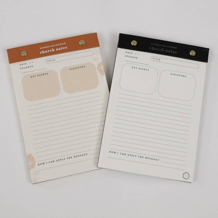 Bloc-notes d'église - Carnet chrétien pour sermons et podcasts - Journal guidé pour écrire les points clés, versets bibliques, notes et applications - Idée cadeau pour hommes et femmes pour la vente par Steadfast and Sustained