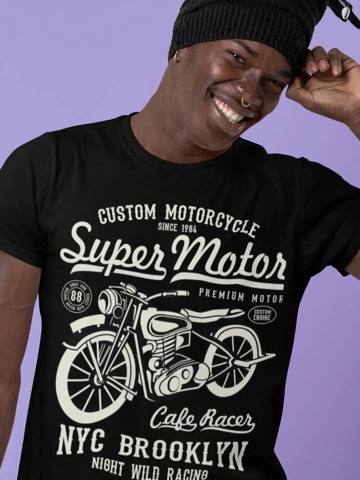 ULTRABASIC Men's Graphic T-Shirt Custom Motorcycle Since 1984 - Super Motor for wholesale by ULTRABASIC