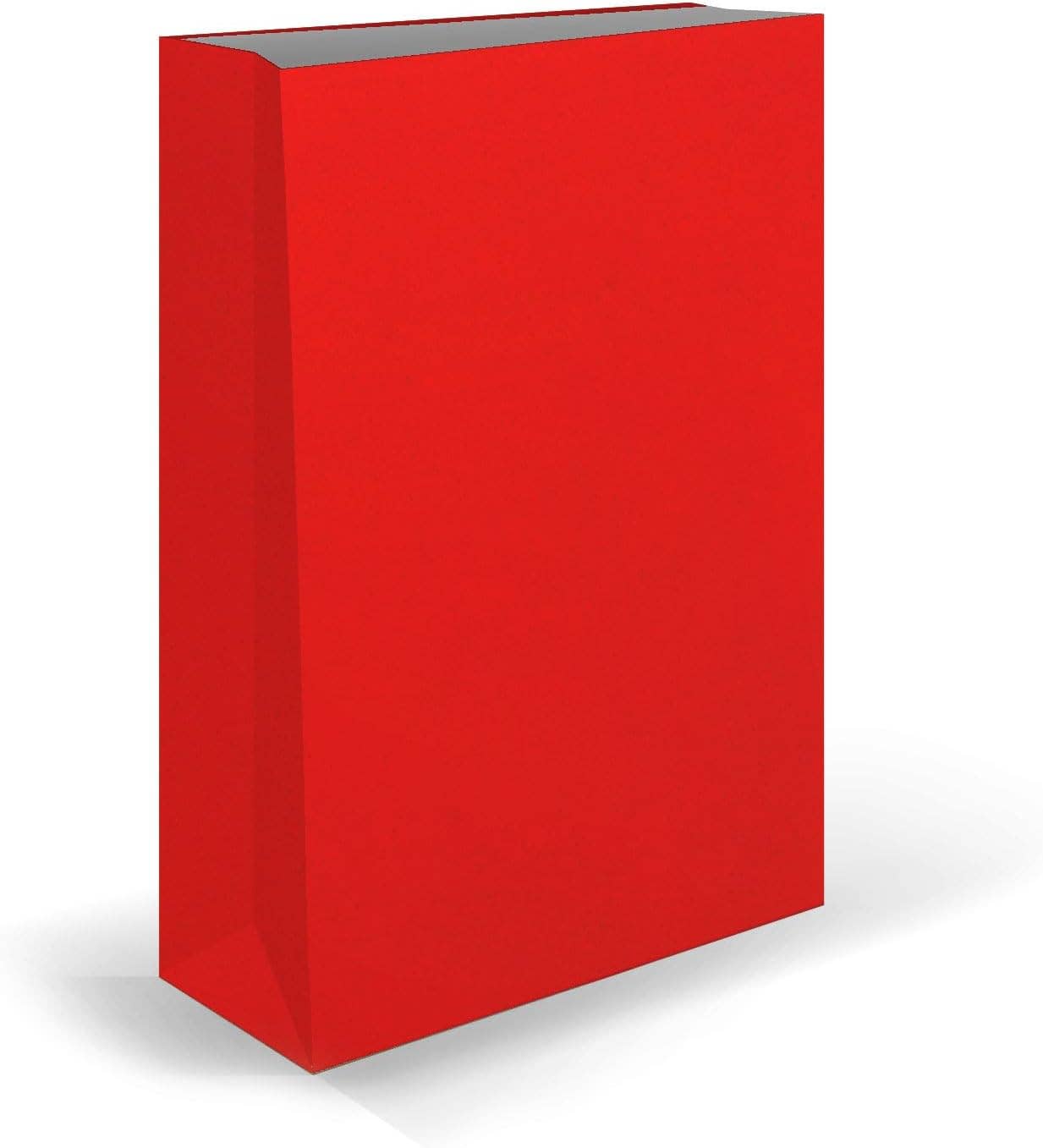 MEDEL OFFICE - Wholesale Gift Bag - Red Kraft Bags for Gifts and Food Shops x50