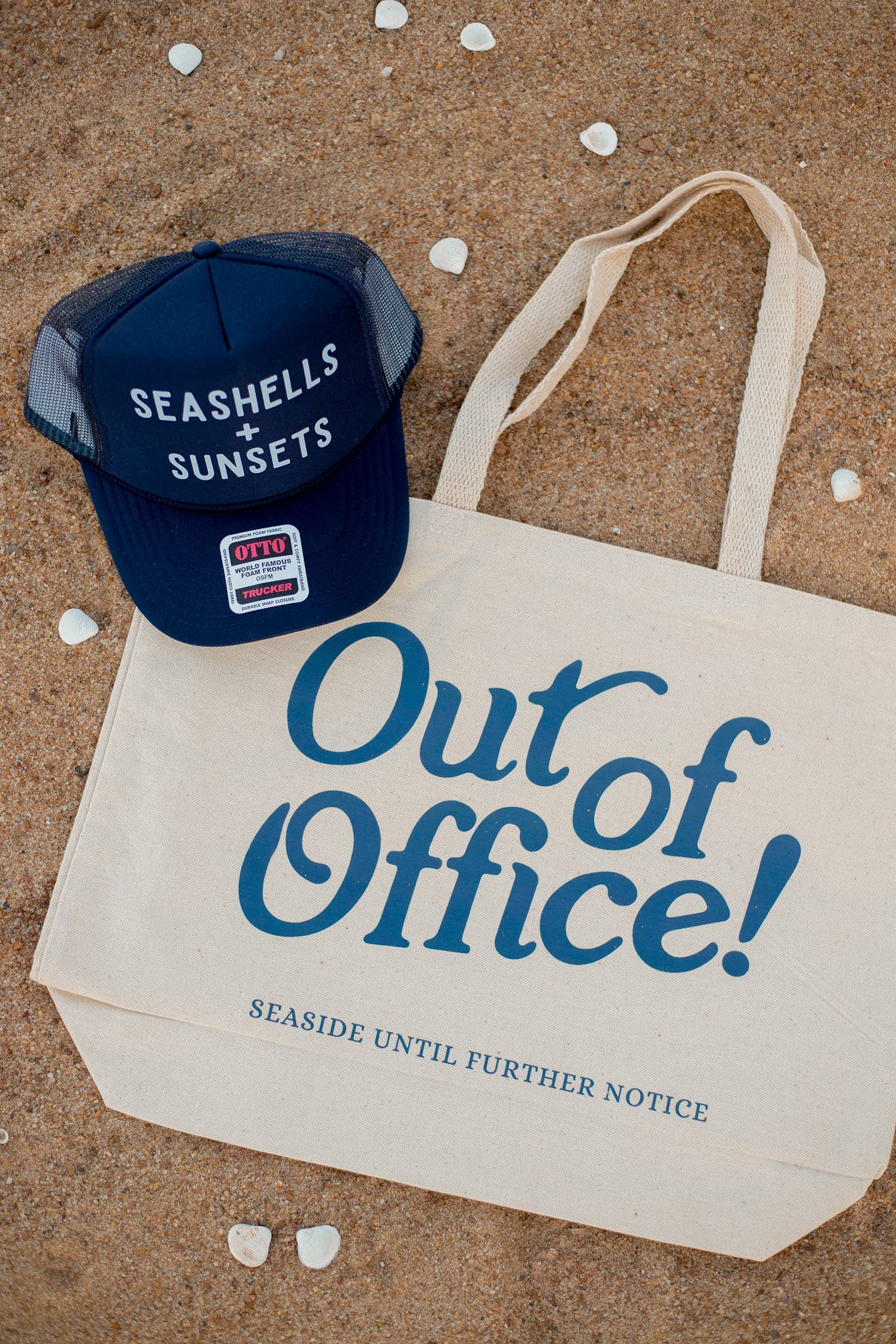 Hartland Goods - Wholesale Trucker Hat - Women's - Seashells and Sunsets Trucker Hat - Navy4