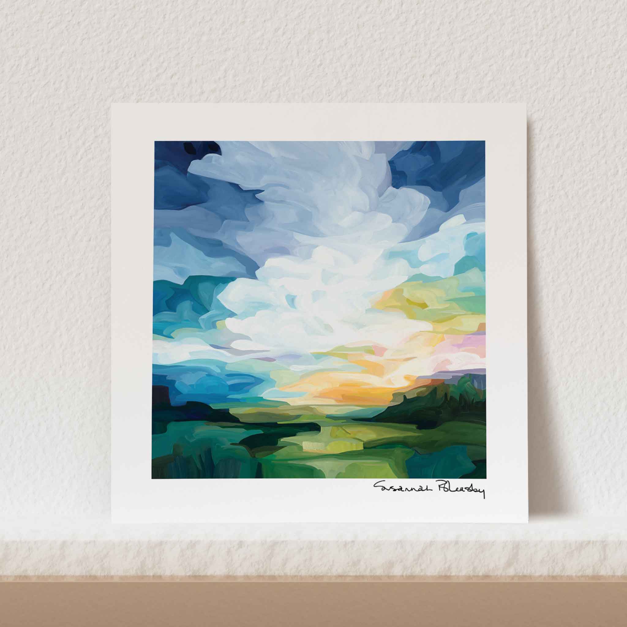 Susannah Bleasby Art – wholesale Art print – 'One Fine Day' | Sunrise painting art print1