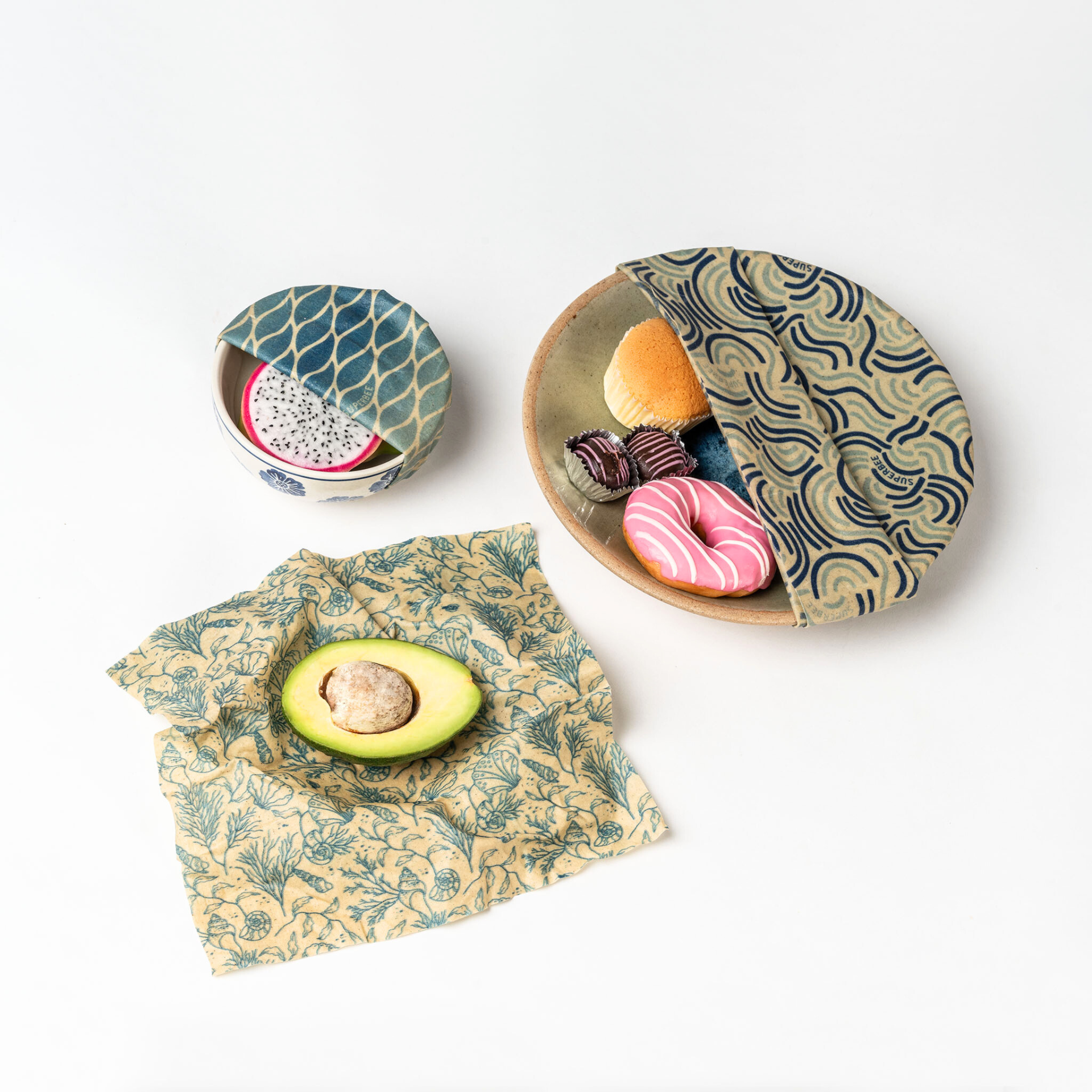 SuperBee - Eco Living Made Easy – Wrap/saco para armazenar alimentos por atacado – Caixa com 20 embalagens alimentares de cera de abelha “Beeginner” em 3 tamanhos4