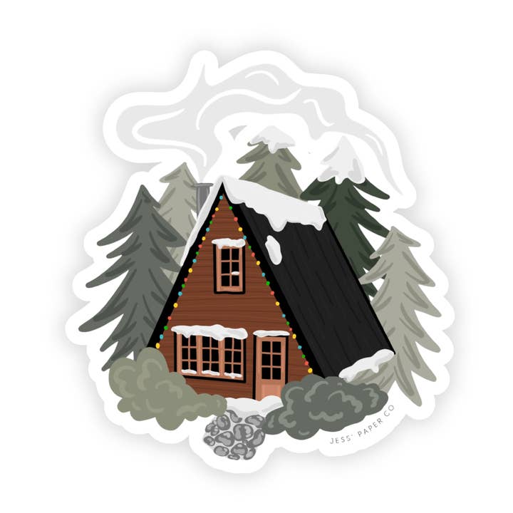 Cosy Cabin Sticker voor wholesale door Jess' Paper Co.
