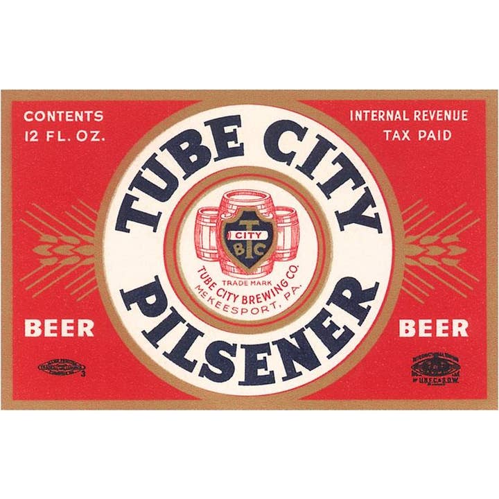 Found Image Press - Wholesale Sticker - Sticker BV-313 Tube City Pilsener Label