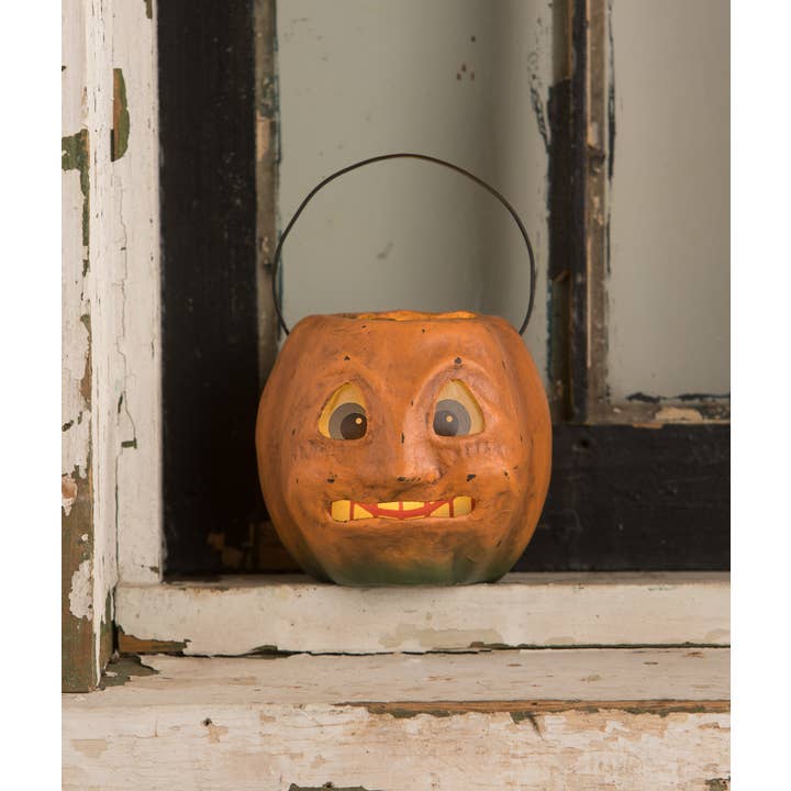 Bethany Lowe Designs - Wholesale Decorative Figurine - Vintage Scary Mini Pumpkin Bucket