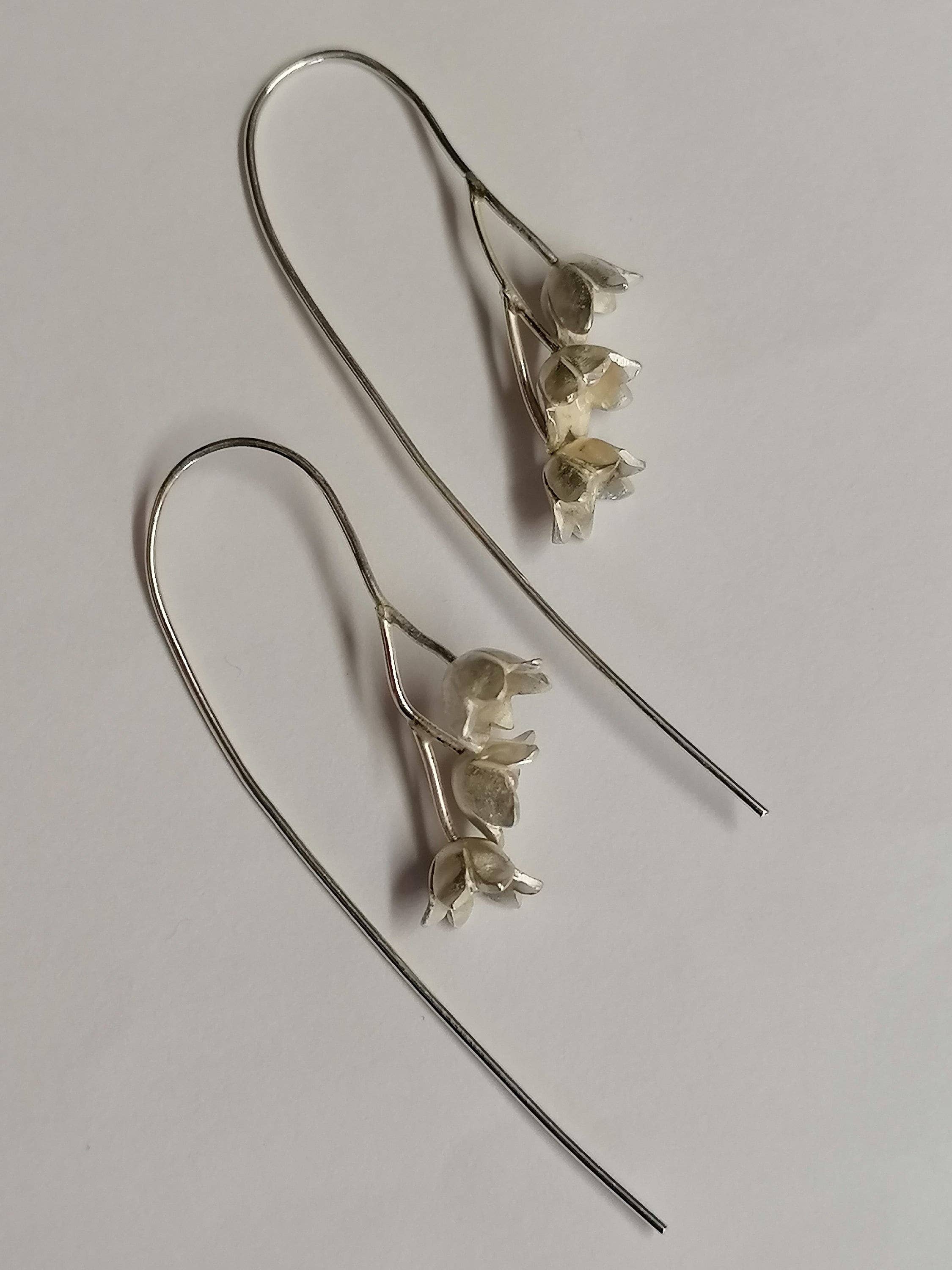 Andrew O'Dell Jewellery – Engroshandel Hængeøreringe og creoløreringe – Lily of the Valley øre dråber håndlavet af Sterling sølv2