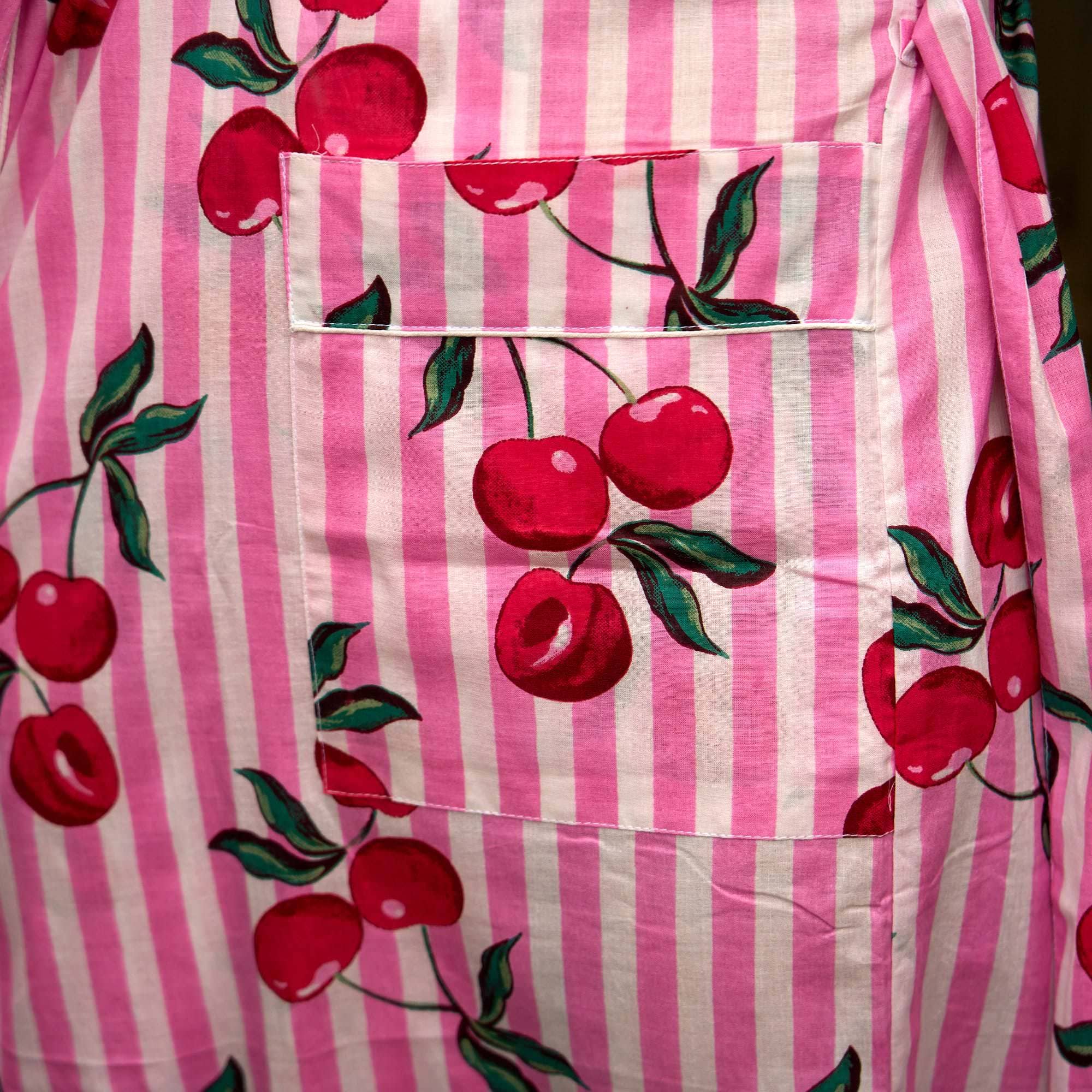 Glamthread – wholesale Robe – Women's – Women’s Pink Cherry Kimono Robe – Lightweight Cotton Cover-Up4