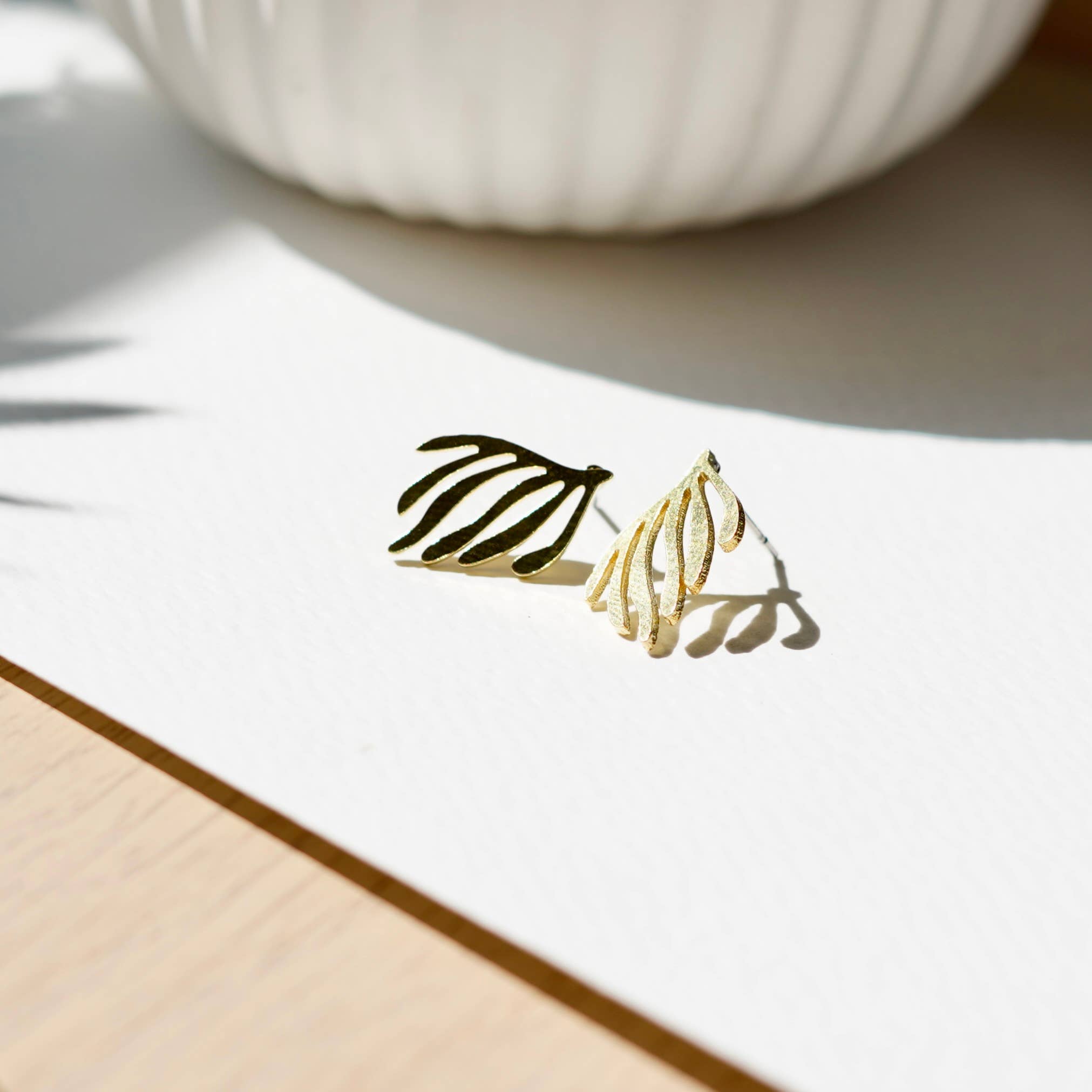 Copper Bee - Wholesale Stud/Post Earrings - Botanical Collection | Fern Studs1