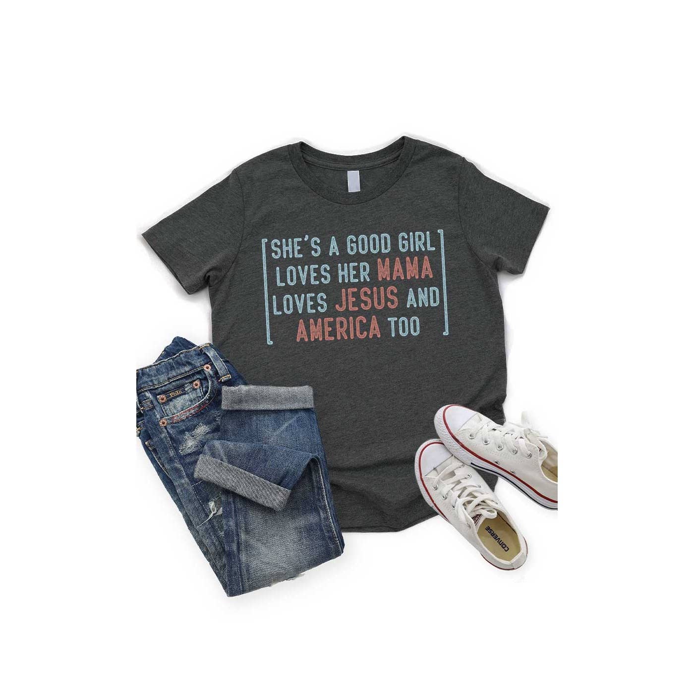 Kids By Kissed Apparel - Vente T-shirt sérigraphié – enfant - T-shirt graphique Shes a Good Girl pour enfants3