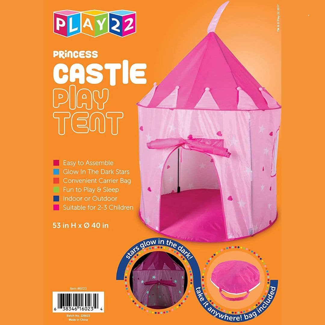 Play22 - Vendita all'ingrosso Tenda - Bambini - Tenda da Gioco Principessa Castello Rosa che Brilla al Buio con Stelle6