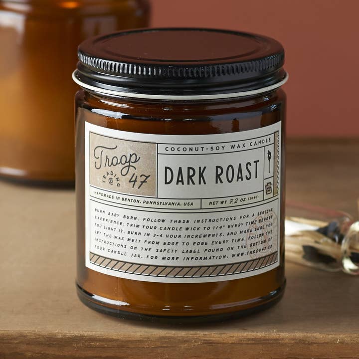 Troop 47 Trading Co. - Wholesale Jar/Filled Candle - Dark Roast Candle Jar0
