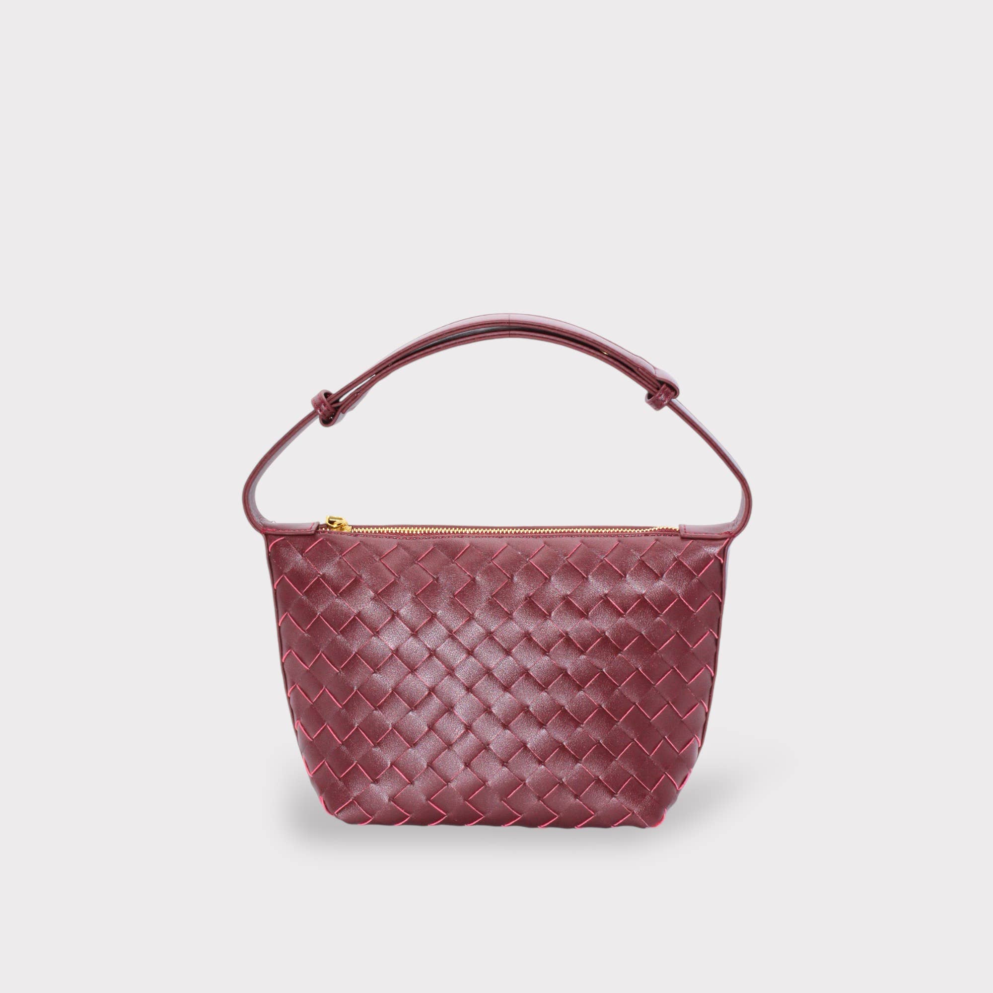 Sook Stainable - Wholesale Shoulder Bag - Women's - Genuine Leather Woven Style Boxed Pouch Bag8