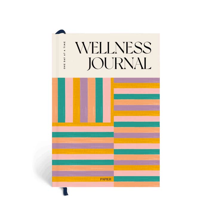 Papier - Vente Journal intime - Journal de bien-être guidé à couverture rigide A5 Happy Stripes