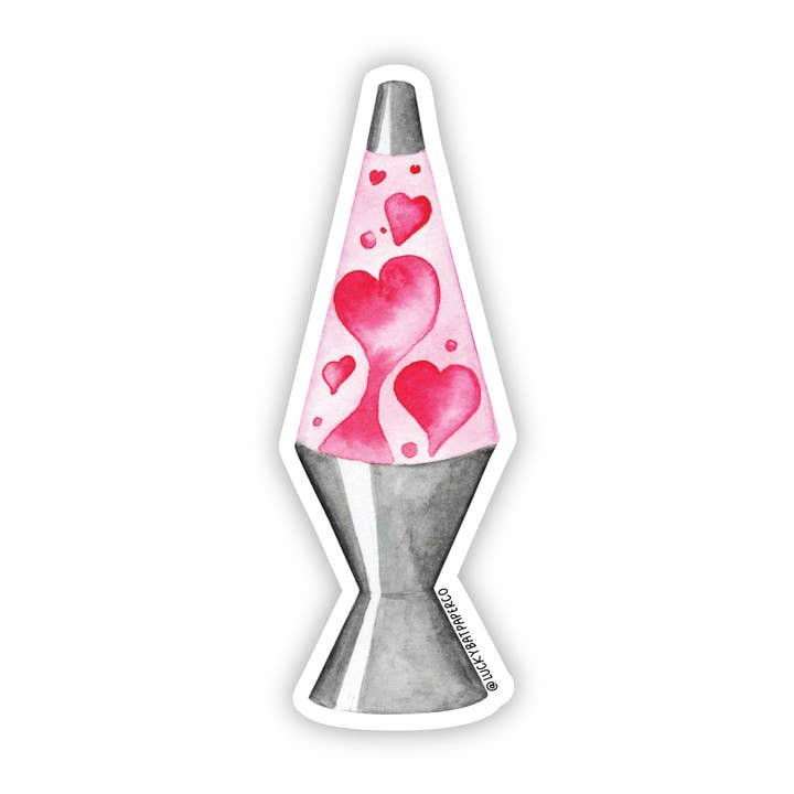 Lavalampen-Herz-Aufkleber für den Großhandel von Lucky Bat Paper Co.