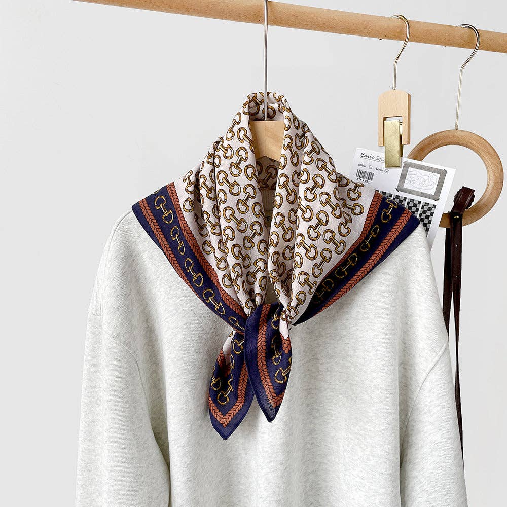 Dipped Shop - Wholesale Scarf - Women's - Splicing Print Vintage Square Silk Scarf DP25G4529