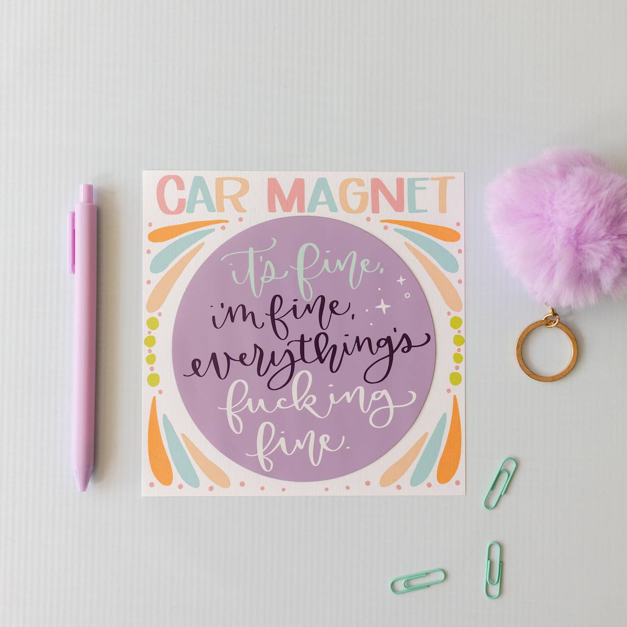 Colette Paperie - Vente Aimants - C&#x27;est bien tout va bien aimant de voiture0