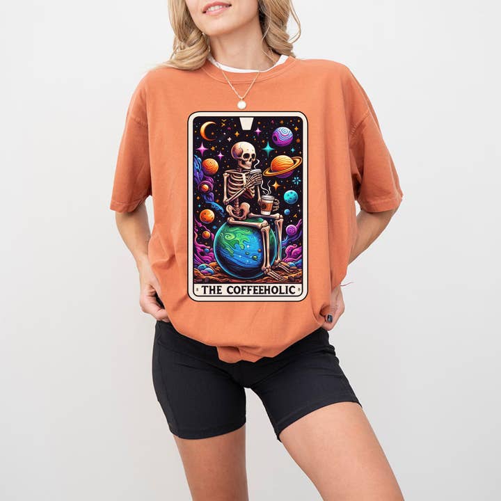 The Coffeeholic Tarot Card Shirt for wholesale by EnjoyMyDesign
