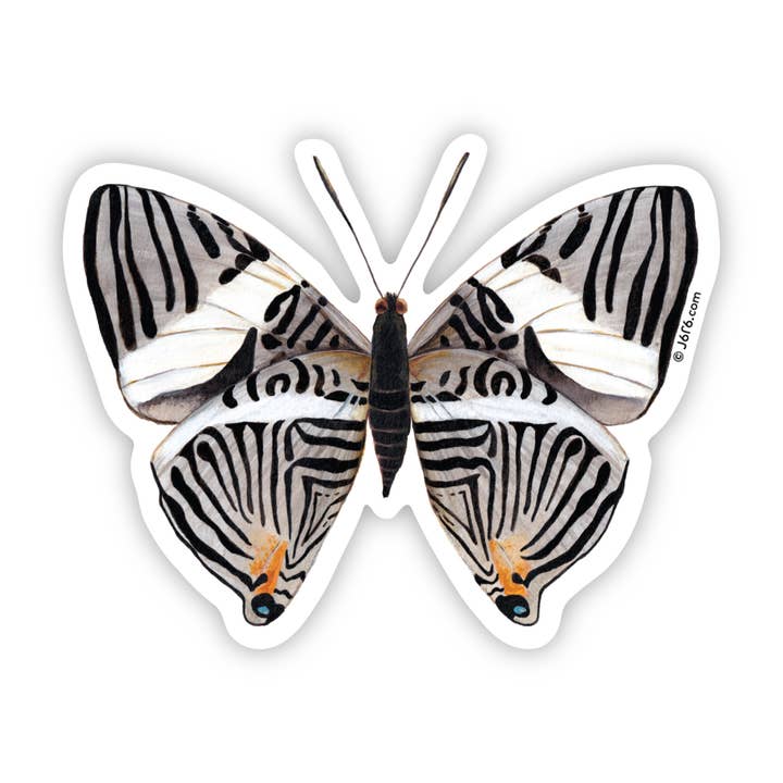 Zebra Mosaik Sommerfugl Vinyl Klistermærke - Sommerfugl 46 Decal for engroshandel hos J6R6